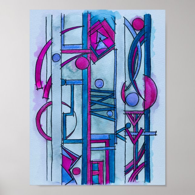 Geometrische Kunst des Architekten Dream-Modern Ba Poster (Vorne)