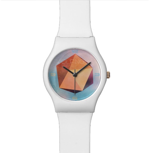 Geometrische Kunst des Kupfererzes 3D Armbanduhr (Nahaufnahme)