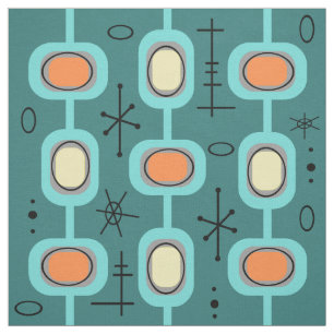 Geometrische Kunst des Weltraumzeitalters Aquamari Stoff