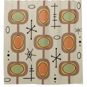 Geometrische Kunst des Weltraumzeitalters Duschvorhang