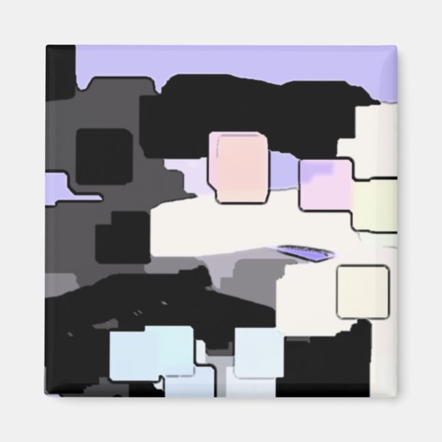 Geometrische Kunst "Dreaming Blue" Magnet (Vorne)