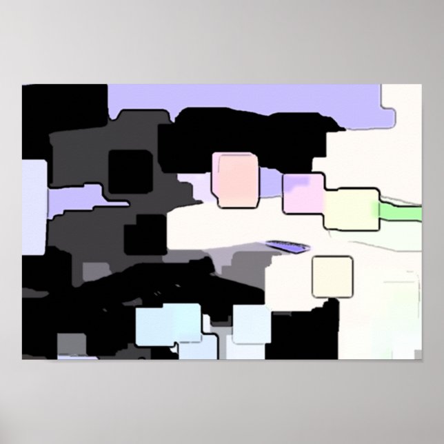 Geometrische Kunst "Dreaming Blue" Poster (Vorne)