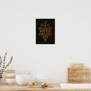 Geometrische Kunst Golwolf-Tierdarstellung cool Poster