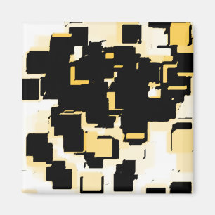 Geometrische Kunst "Orange Chocolate Cake" Magnet