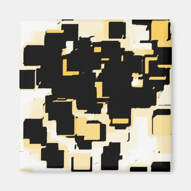 Geometrische Kunst "Orange Chocolate Cake" Magnet (Vorne)