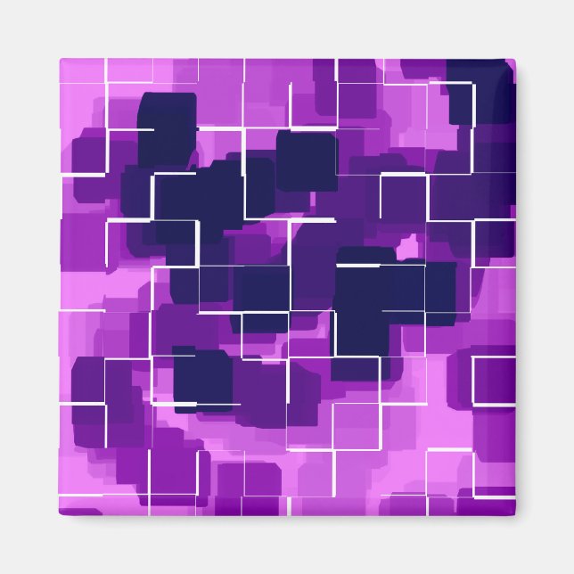 Geometrische Kunst "Plum" Magnet (Vorne)
