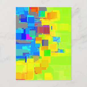 Geometrische Kunst "Stadt im Himmel" Postkarte