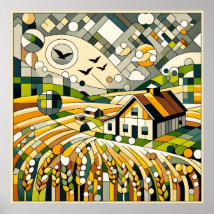 Geometrische Landschaft Poster