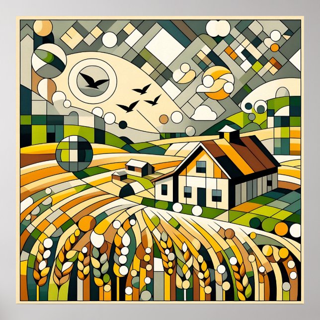Geometrische Landschaft Poster (Vorne)