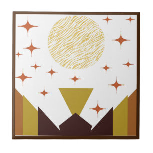 Geometrische Landschaftsgrenze des mittleren Jahrh Fliese