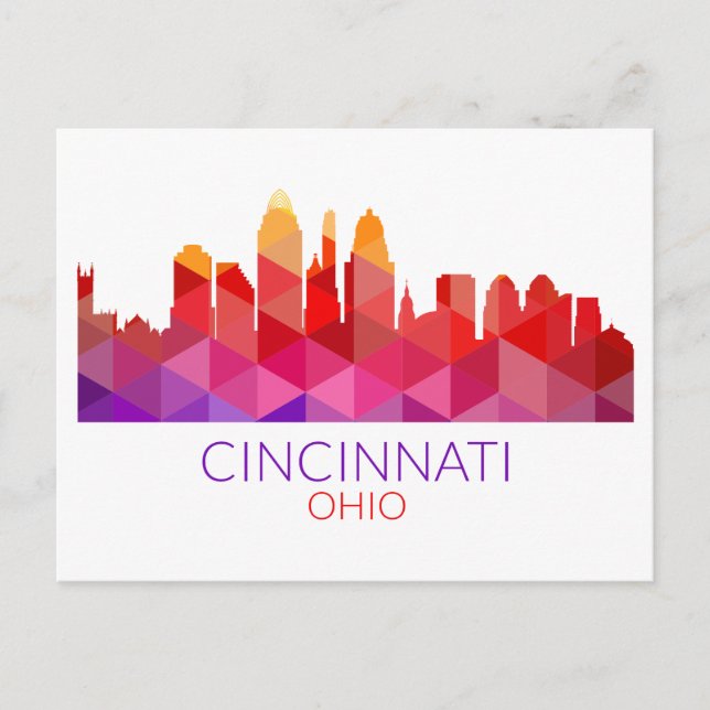 Geometrische Landschaftsstadtansicht | Cincinnati, Postkarte (Vorderseite)