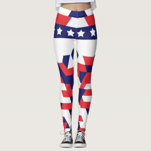 Geometrische Leggings mit Sternenmuster zum 4. Jul