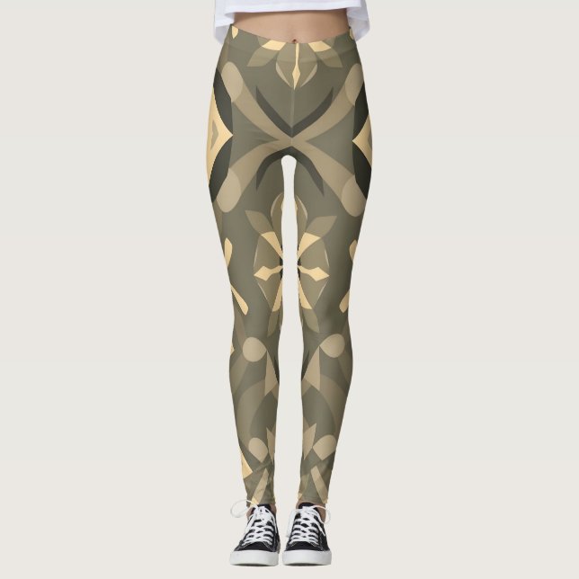 Geometrische Leggings - Stilvolles Nahtloses Muste (Vorderseite)