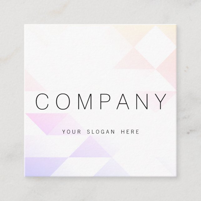 Geometrische leuchtende PastelPink quadratische Quadratische Visitenkarte (Vorderseite)