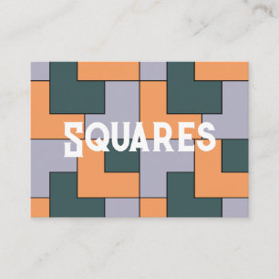 Geometrische Lila Grüne Orange Quadrate Geometrisc Visitenkarte