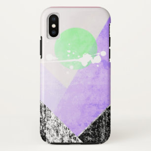 Geometrische, Lila, schwarze Gebirge, Design Quilt Case-Mate iPhone Hülle