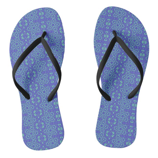 Geometrische lila Türkis Flip Flops (Fußbett)