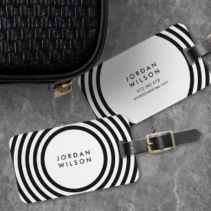 Geometrische Linien der weißen Minimalistischen Kr Gepäckanhänger