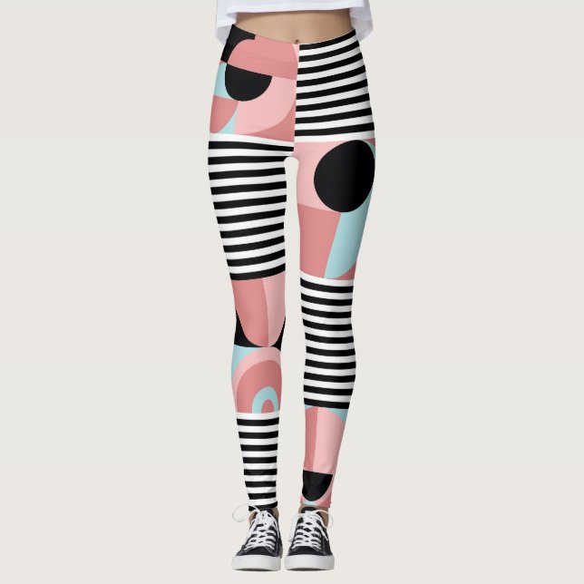 Geometrische Linien, farbenfrohe Formen Mosaik. Leggings (Vorderseite)