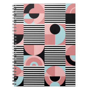 Geometrische Linien, farbenfrohe Formen Mosaik. Notizblock