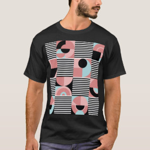 Geometrische Linien, farbenfrohe Formen Mosaik. T-Shirt