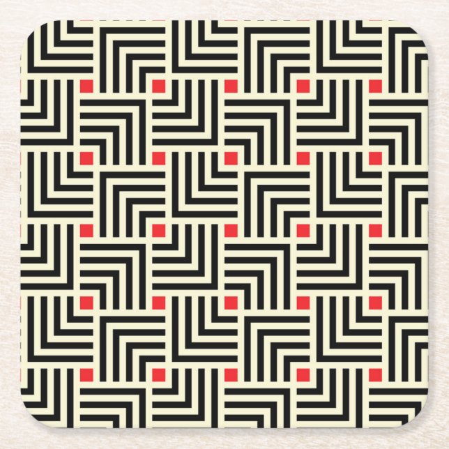 Geometrische Linien Muster Rechteckiger Pappuntersetzer (Vorderseite)