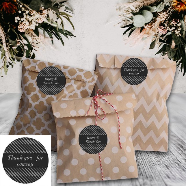 Geometrische Linien schwarze, benutzerdefinierte T Runder Aufkleber (Von Creator hochgeladen)