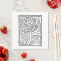 Geometrische Linienkunst-Rosenblume Botanisches Pa