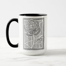 Geometrische Linienkunst-Rosenblume Zweifarbiges K
