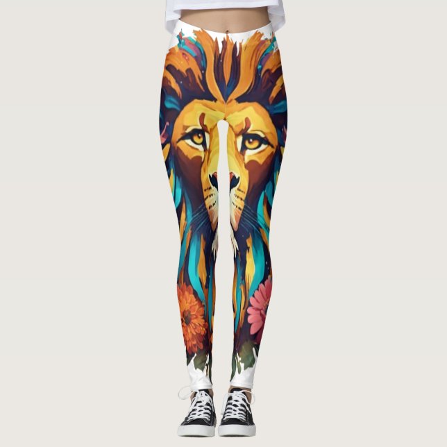 Geometrische Lion Leggings (Vorderseite)