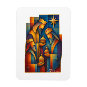 Geometrische Magier - Drei Weise Männer Weihnachts Magnet