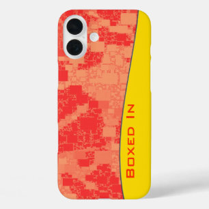 Geometrische Mandarine Abstrakte Musterkonstruktio iPhone 16 Plus Hülle