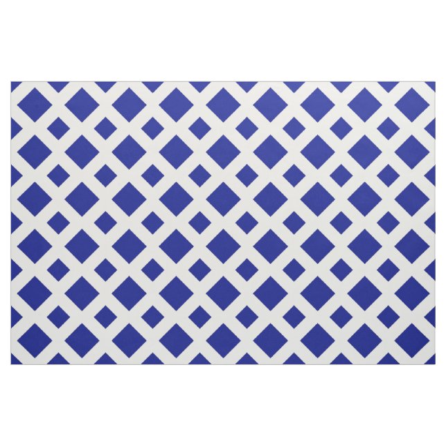 Geometrische Marine-Blau-Diamanten auf weißem Stoff (Fat Quarter (45,7 x 55,9 cm))
