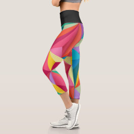 Geometrische, mehrfarbige Capri-Leggings Capri Leggings