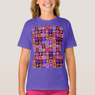 Geometrische mehrfarbige Quadrate T-Shirt