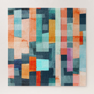 Geometrische mehrfarbige Streifen, trendige Muster Puzzle
