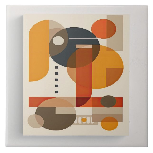 Geometrische Meisterschaft des mittleren Jahrhunde Fliese (Vorderseite)