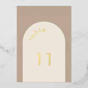 Geometrische Minimal Sand Beige Bogen Hochzeit Tis Folieneinladung