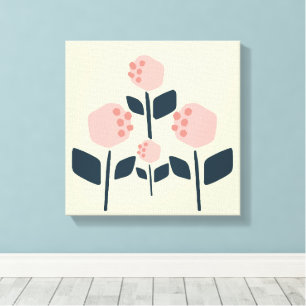 Geometrische Minimalistische Blume - Moderne Leinw Leinwanddruck
