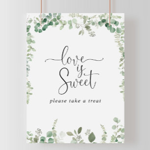 Geometrische Minimalistische Eukalyptus-Liebe ist Poster