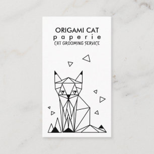 Geometrische Minimalistische Origami-Katze Visitenkarte