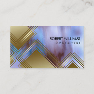 Geometrische moderne Gold-Imitat Wasserfarbe Glitz Visitenkarte