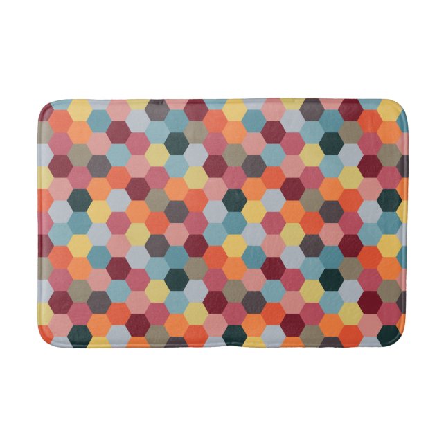 Geometrische, moderne Hexagon-Muster Bath Mat Badematte (Vorderseite)