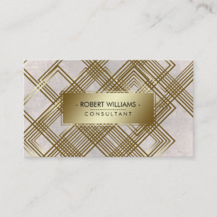 Geometrische moderne Imitate Cream Sandal Glitzer Visitenkarte