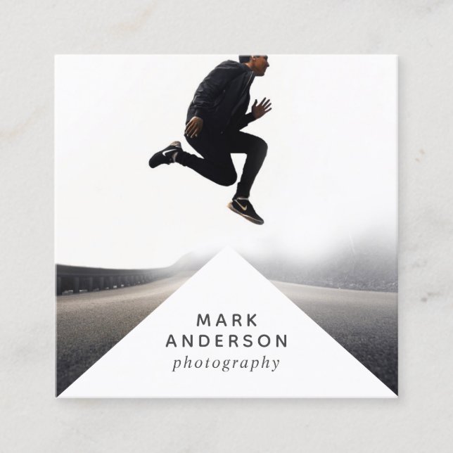 Geometrische | moderne minimale Dreieck-Fotografie Quadratische Visitenkarte (Vorderseite)