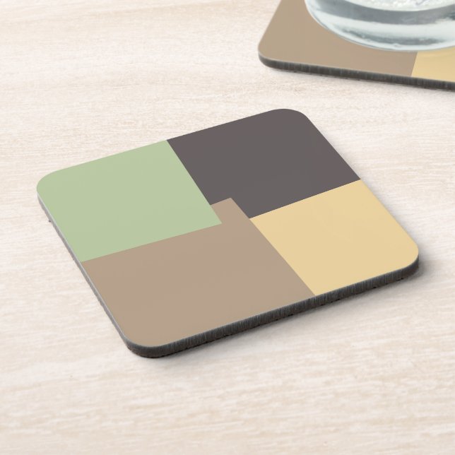 Geometrische moderne Retro-Farben #10 Getränkeuntersetzer (Linke Seite)