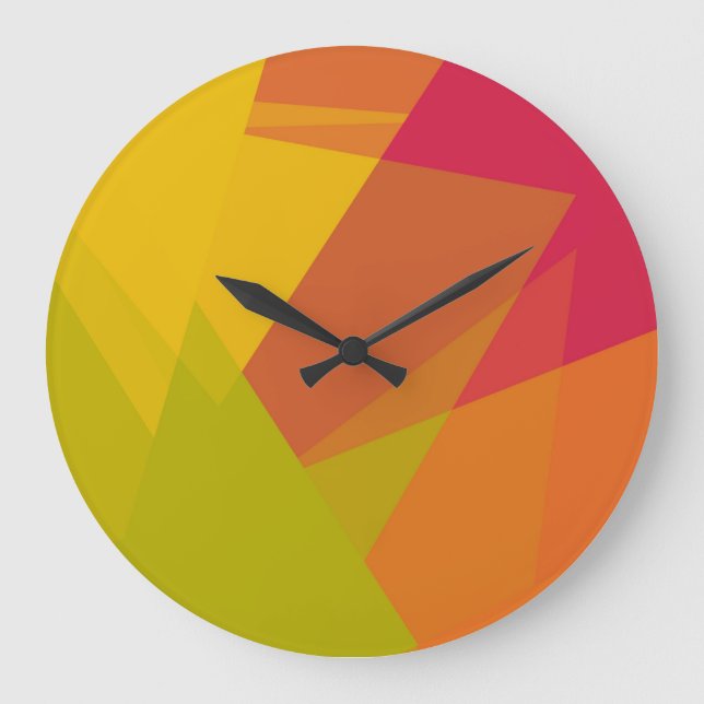 Geometrische moderne Retro-Farben #19 Große Wanduhr (Vorderseite)