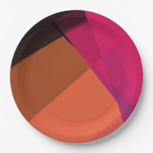 Geometrische moderne Retro-Farben #19 Pappteller