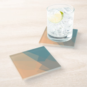 Geometrische moderne Retro-Farben #21 Glasuntersetzer