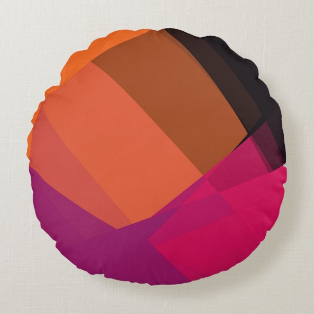 Geometrische moderne Retro-Farben #22 Rundes Kissen (Vorderseite)